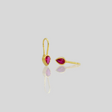 Raindrop earrings with rubies