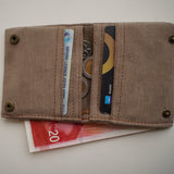 Small black canvas wallet