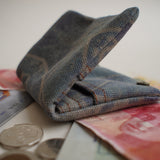 Small black canvas wallet