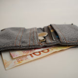 Small gray canvas wallet