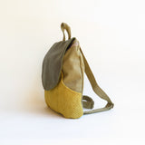 Mustard green small backpack