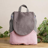 Small gray and pink backpack