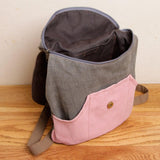 Small gray and pink backpack