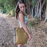 Mustard gray with Tote Bag pattern