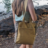Mustard gray with Tote Bag pattern