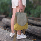 Mustard green small backpack