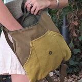 Mustard green small backpack