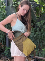 Mustard green small backpack