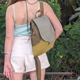 Mustard green small backpack