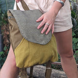 Mustard green small backpack