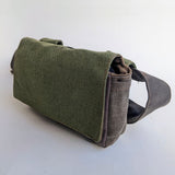 Brown green pouch bag