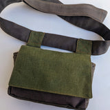 Brown green pouch bag