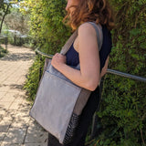 Gray and striped pattern Tote Bag