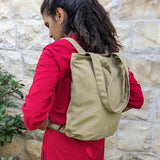 תיק גב קנבס חאקי זית