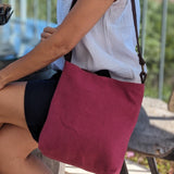 May bag small fuchsia linen