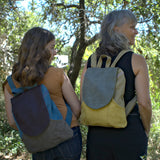 Mustard green small backpack