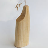 Carved flat wooden vase