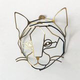 Cat in metallic colors for hanging on the wall