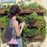 Small gray and pink backpack