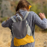 Small gray yellow backpack