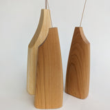 Carved flat wooden vase