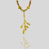 Delicate branch - pendant with jasper 