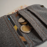Small gray canvas wallet 