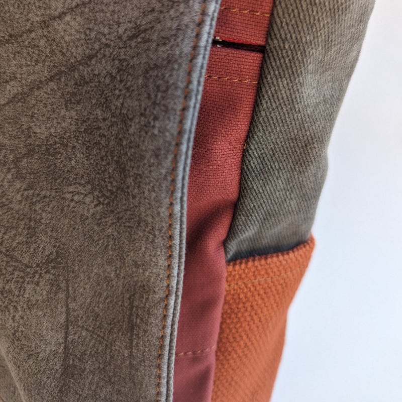Orange gray mini student bag 