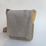 תיק מיני סטודנט אפור צהוב