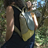 Mustard green small backpack 