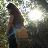 Yellow sky gray mini student bag 