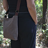 May bag small khaki brown canvas