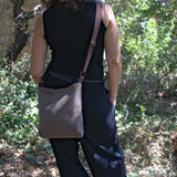 May bag small khaki brown canvas